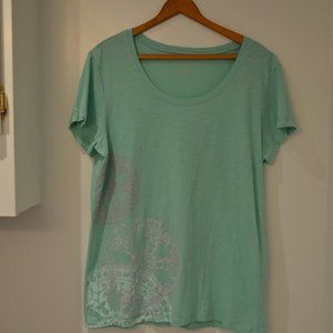 BANANA REPUBLIC Aqua Tee w/Metallic Detail Sz XL